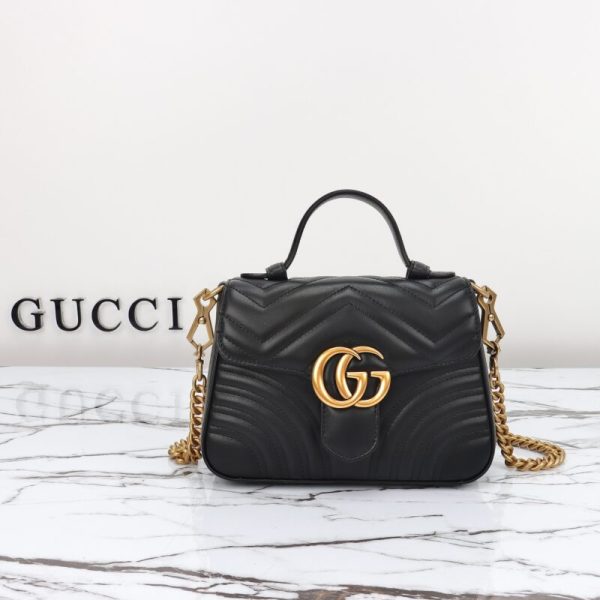 Gucci GG Marmont avec poignée noir — réplique