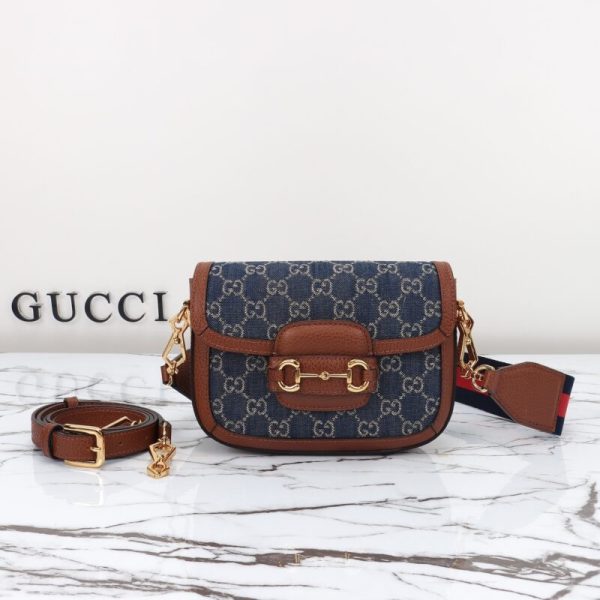 Gucci Horsebit 1955 Double G Mini Denim — réplique