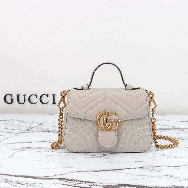 Gucci GG Marmont avec poignée Beige — réplique