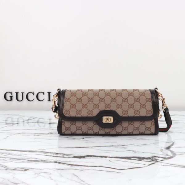 Gucci Luce sac porté épaule Beige — réplique