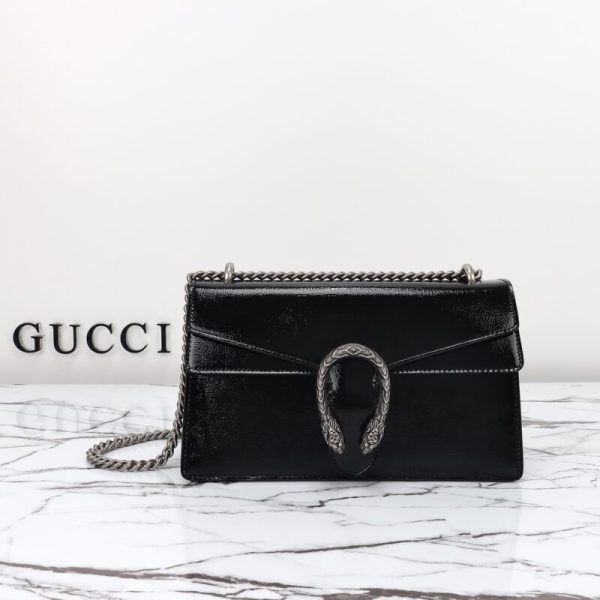 Gucci Dionysus petit format sac porté épaule Patent noir — réplique