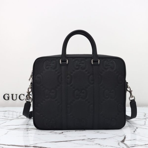 Gucci porte-documents GG cuir noir — réplique
