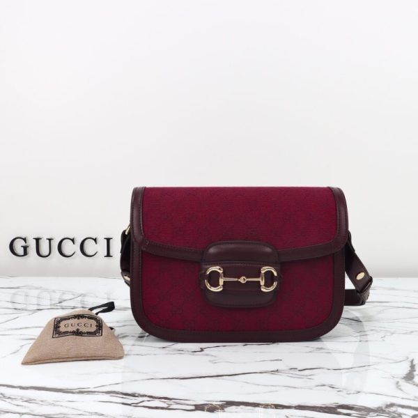 Gucci G 1955 Horsebit rouge Denim — réplique