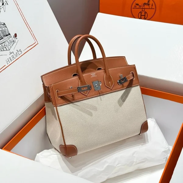 Modèle HN 25 CM en VEAU BARENIA SWIFT ERCU TOILE toile — réplique