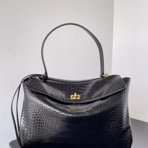 Sac Balenciaga Rode coloris noir effet crocodile — réplique