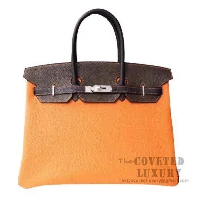 Sac HN 35 CK93 coloris orange et 89 NOIR et 4A CAFE TOGO — réplique