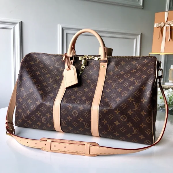 Sac Louis Vuitton Monogram toile Keepall Bandoulière 55 cuir week-end — réplique