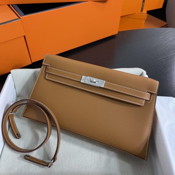 Hermès Kelly Elan marron argenté — réplique