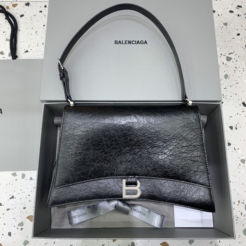 Balenciaga Crush grand format noir argenté — réplique