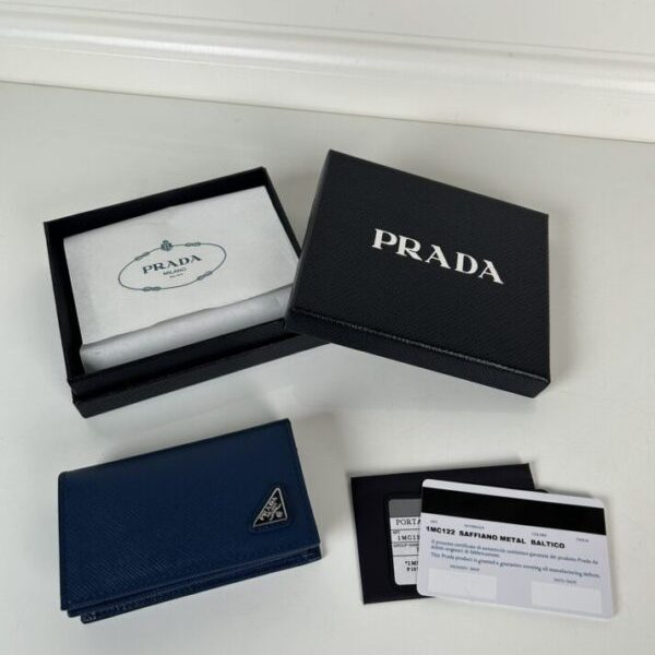 Prada Saffiano portefeuille bleu — réplique