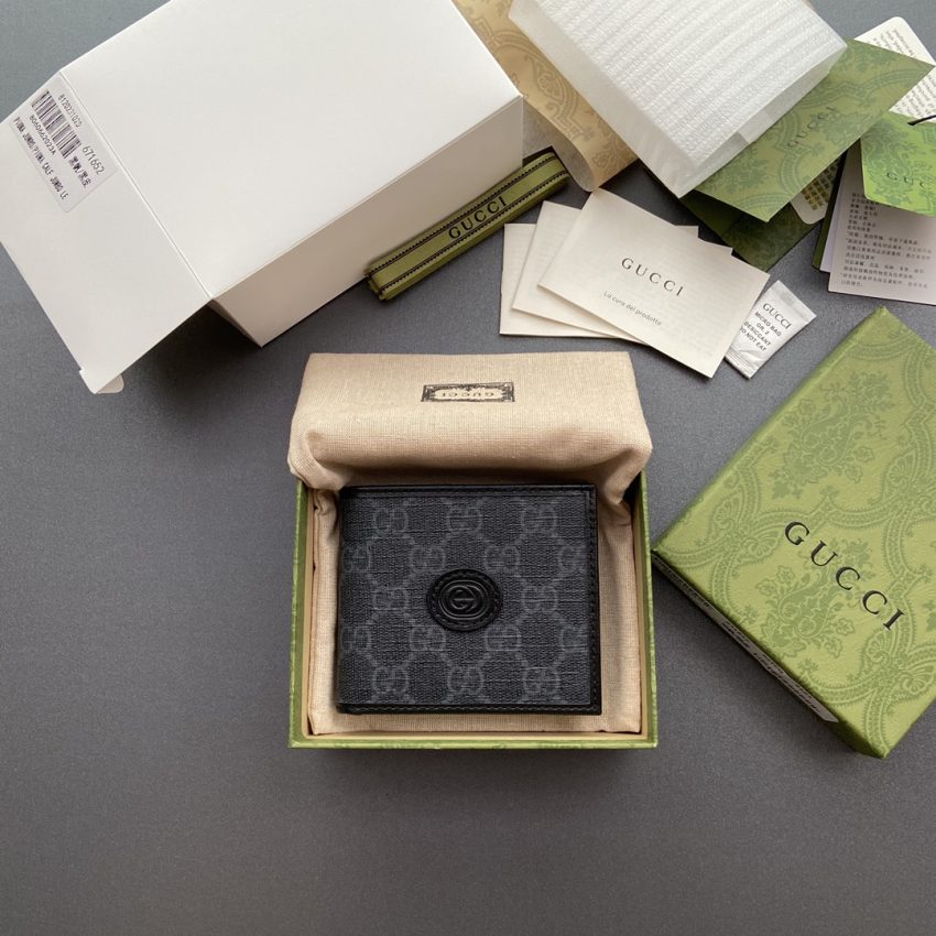 Gucci Interlocking portefeuille noir — réplique