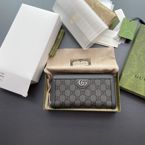 Gucci Ophidia Zipper portefeuille gris — réplique