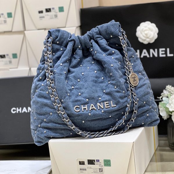 CHANEL 22 moyen format Handbag Denim — réplique