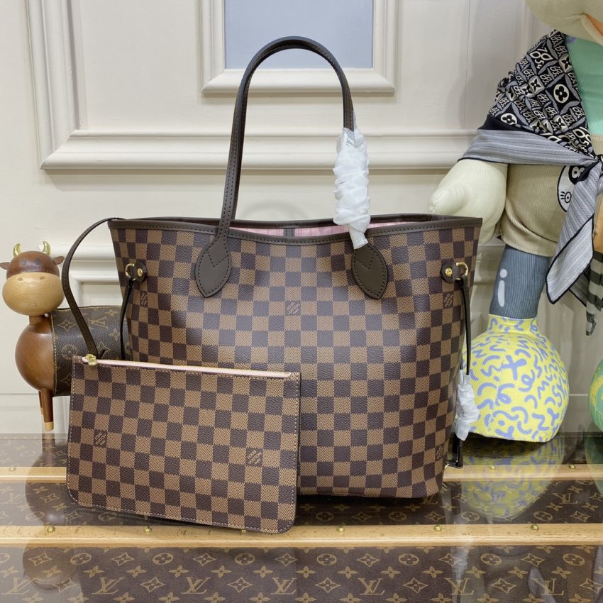 Louis Vuitton Neverfull MM Grid rose Inside — réplique – Image 3