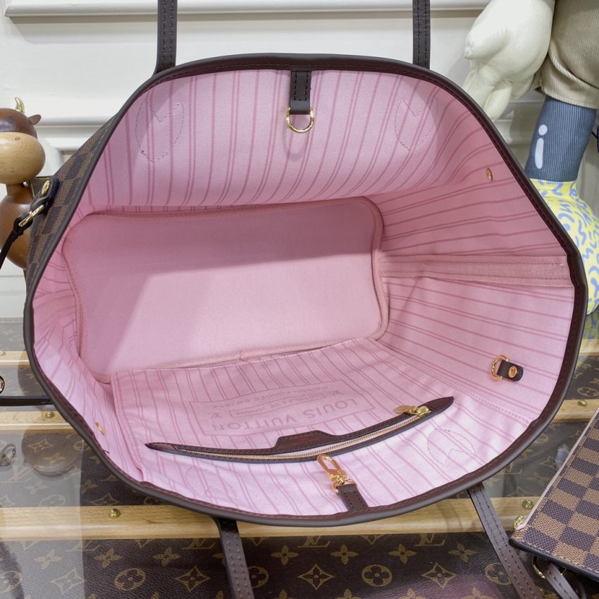Louis Vuitton Neverfull MM Grid rose Inside — réplique – Image 4