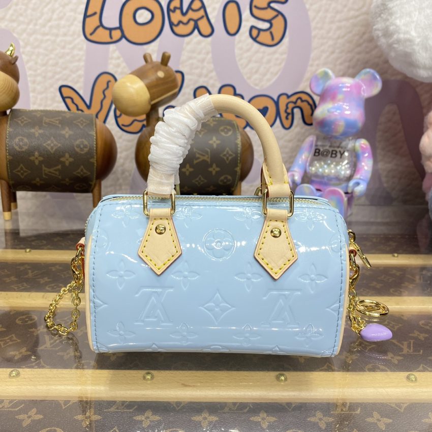 Louis Vuitton Speedy Nano bleu Patent — réplique – Image 6