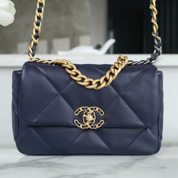 Chanel 19 Flap sac Navy — réplique