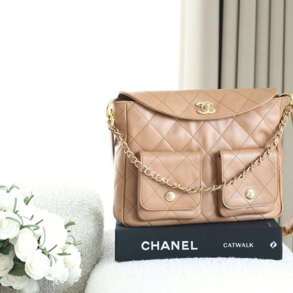 Chanel 24P besace Hobo Peach — réplique