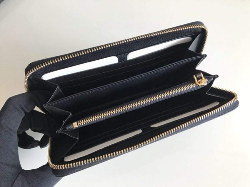 Prada Saffiano Long Zipper portefeuille noir — réplique – Image 2