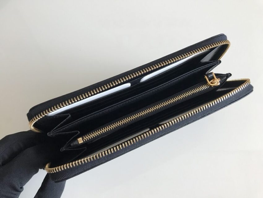 Prada Saffiano Long Zipper portefeuille noir — réplique – Image 4