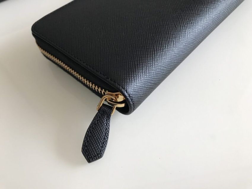 Prada Saffiano Long Zipper portefeuille noir — réplique – Image 5