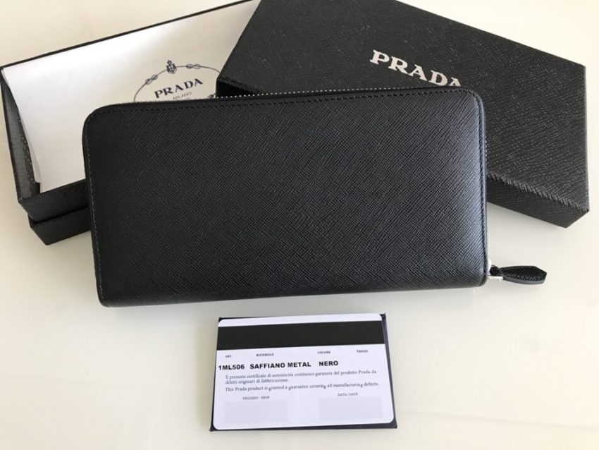 Prada Saffiano Long Zipper portefeuille noir — réplique – Image 6