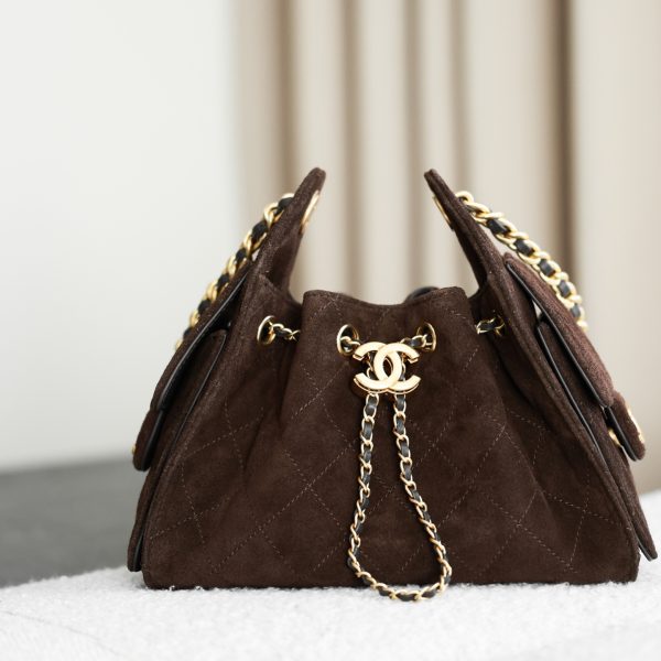 Chanel 25 Mini sac daim marron — réplique