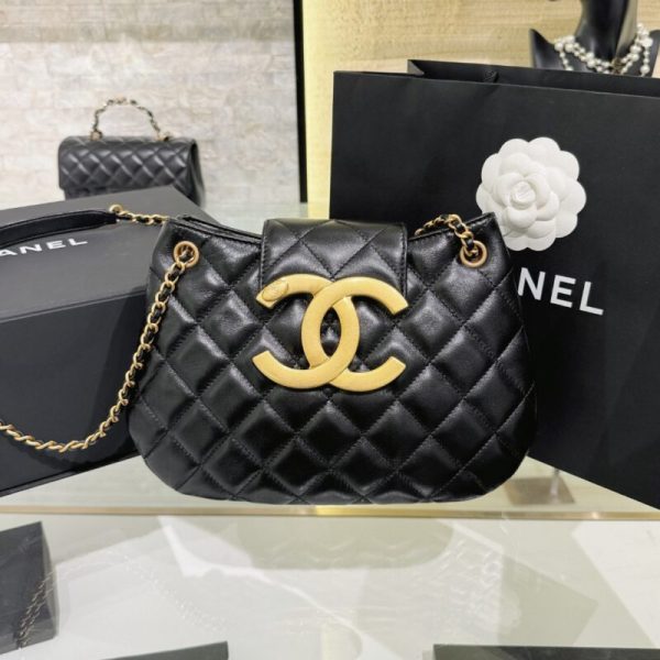 CHANEL 24c Round sac porté épaule noir — réplique
