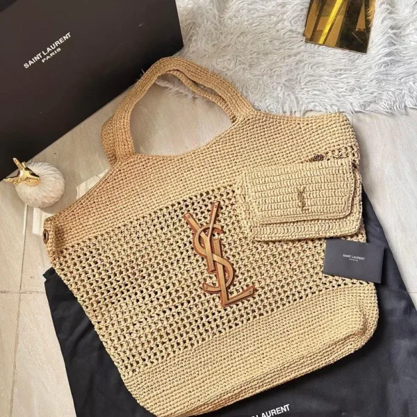 Cabas Saint Laurent Icare maxi raphia — réplique
